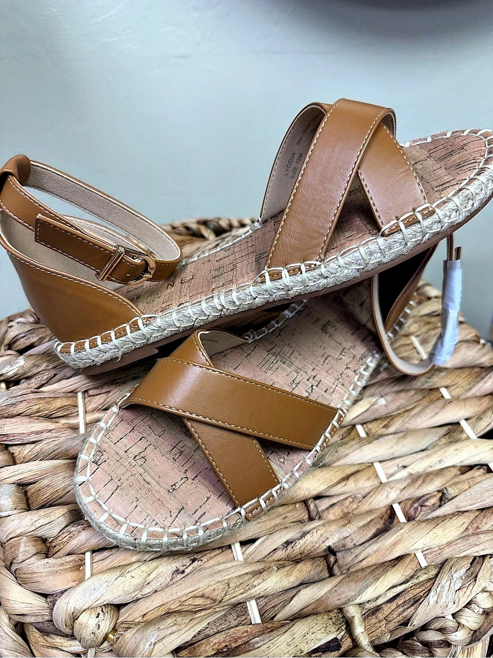 JOURNEE Women's Cognac Brown Lyddla Espadrille Sandal New Ladies size 7.5